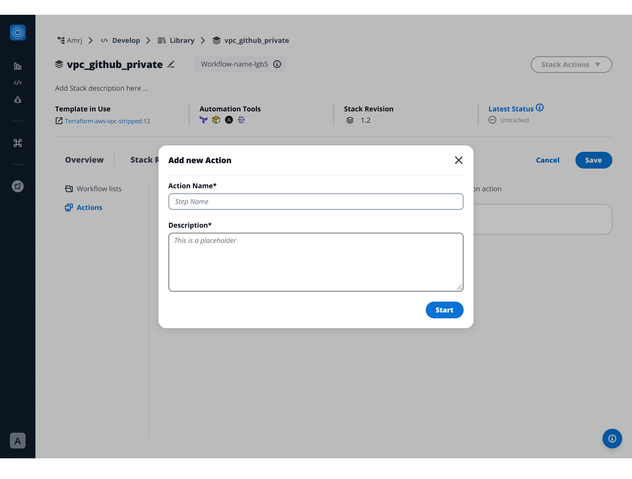 Add new Stack Action