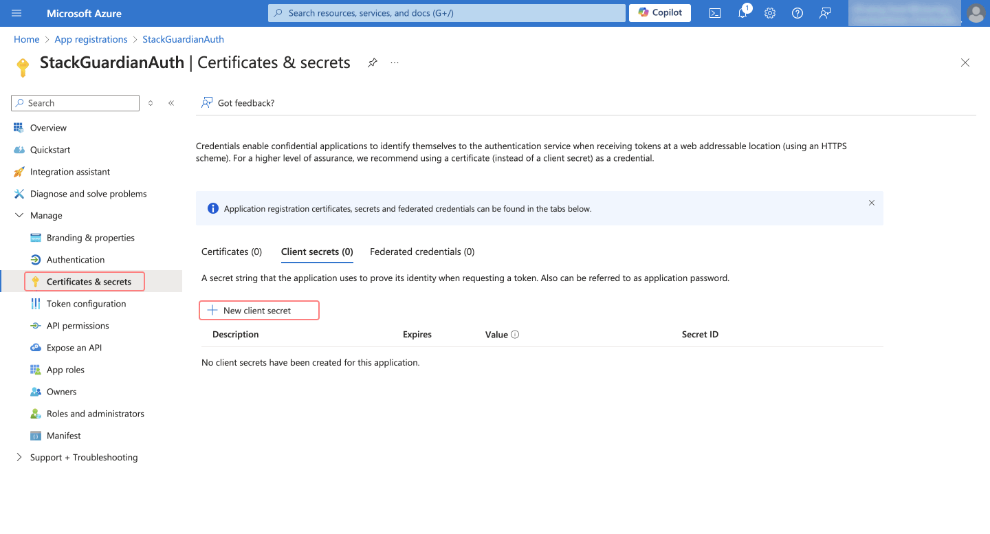 Create Client Secret