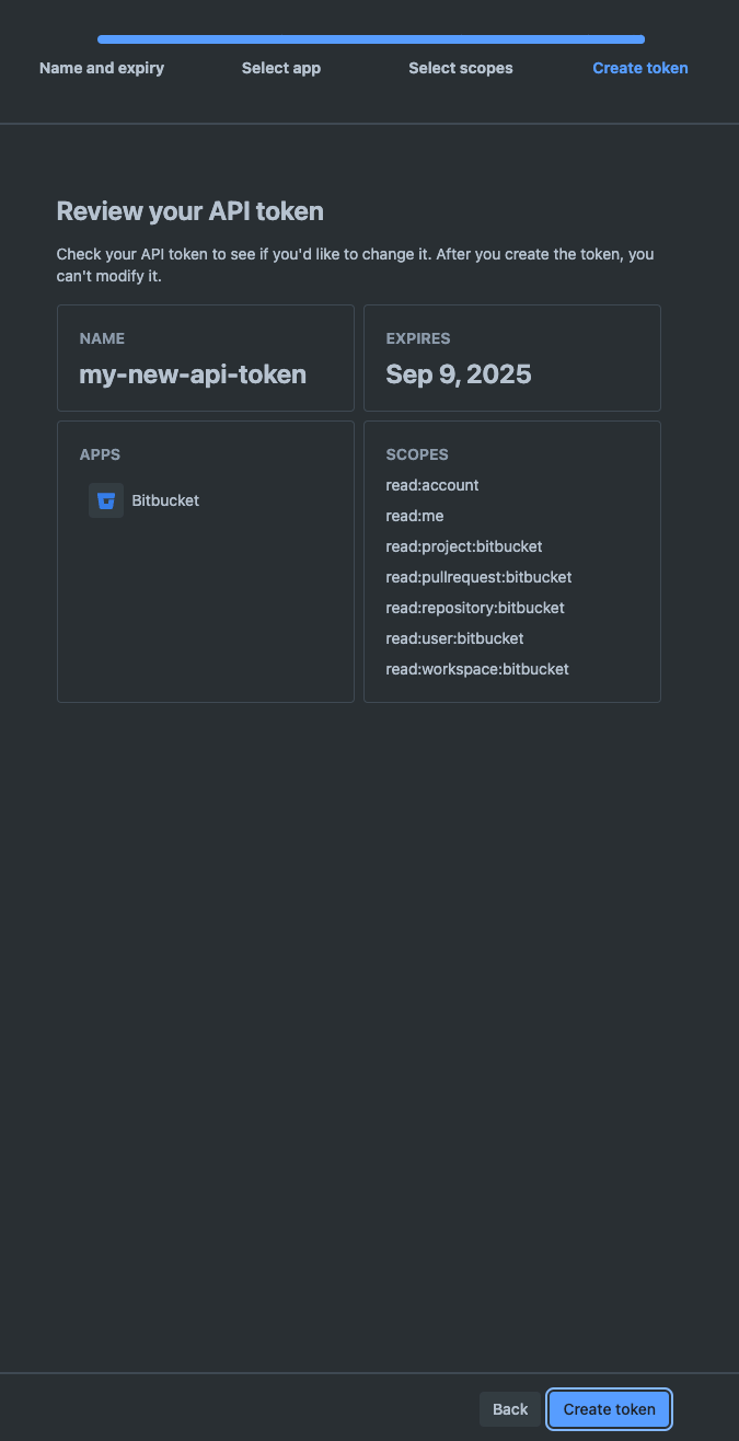 Review API token