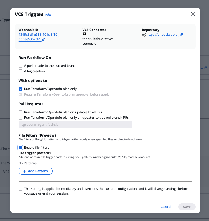 Bitbucket triggers