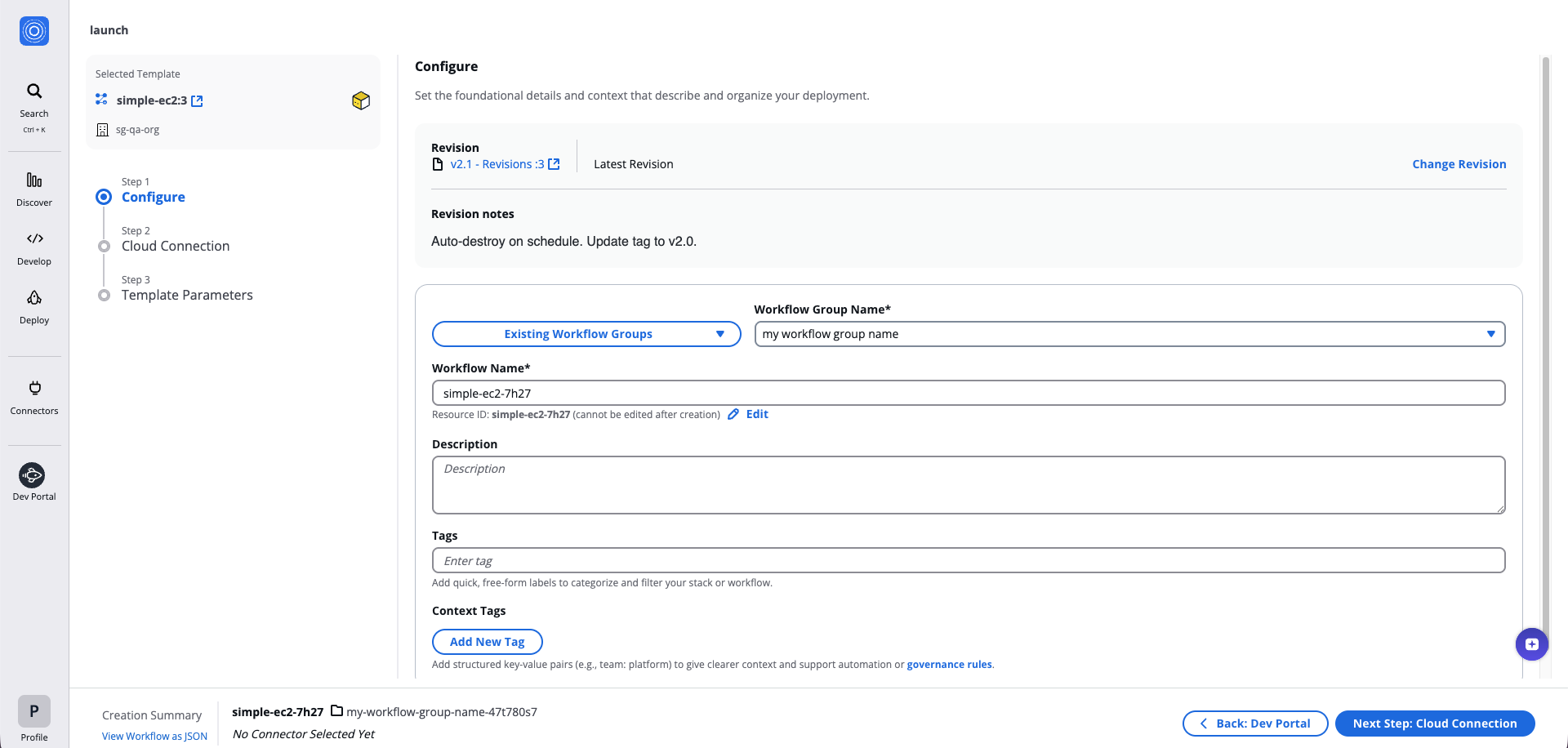 How to configure Workflow meta details