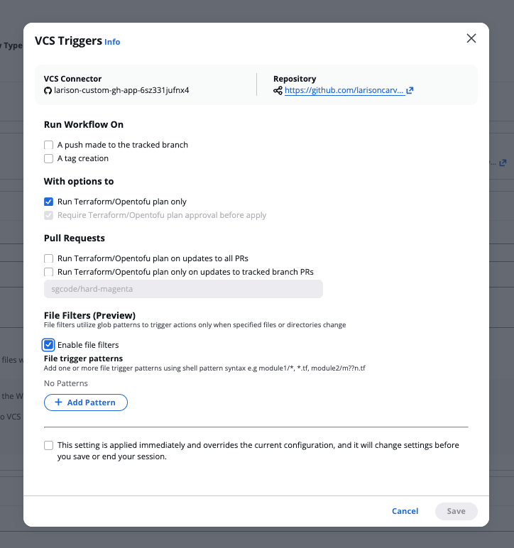 GitHub triggers