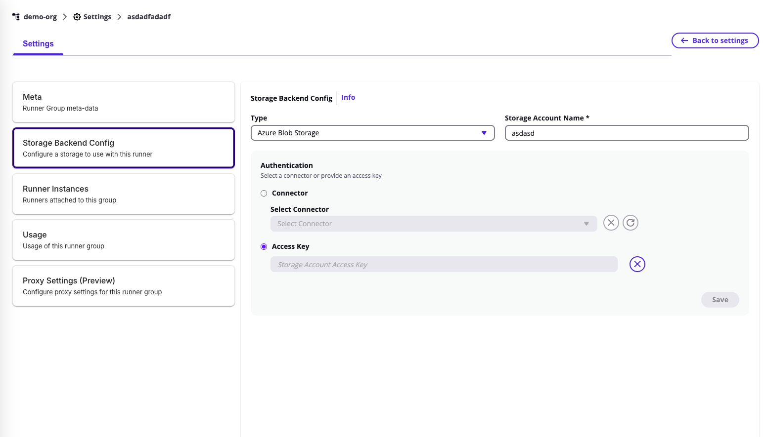 Storage Backend Configuration
