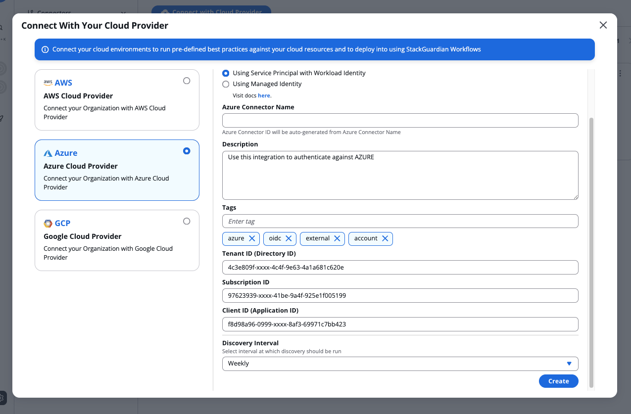 Workload Identity Azure Connector